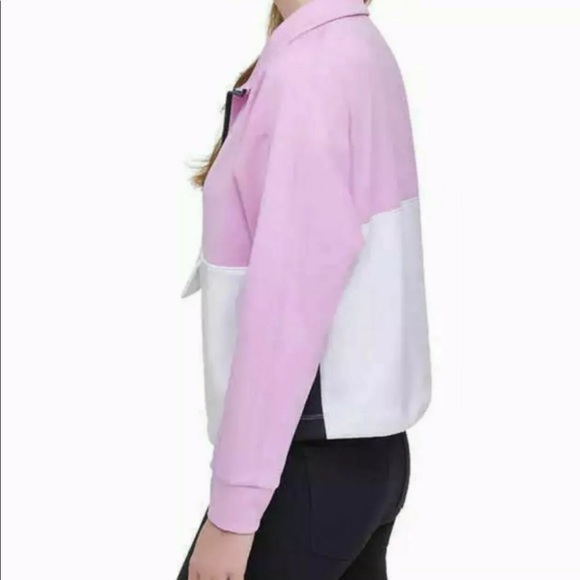 DKNY Ladies' 1/2 Zip Pullover-Pink, White, Black - Picture 3 of 4